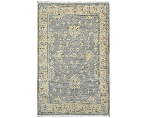 3x5 Zeigler Gray Afghan Hand Knotted Wool Area Rug
